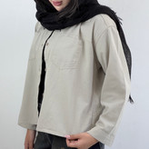 شومیز باکسی لینن خاکی