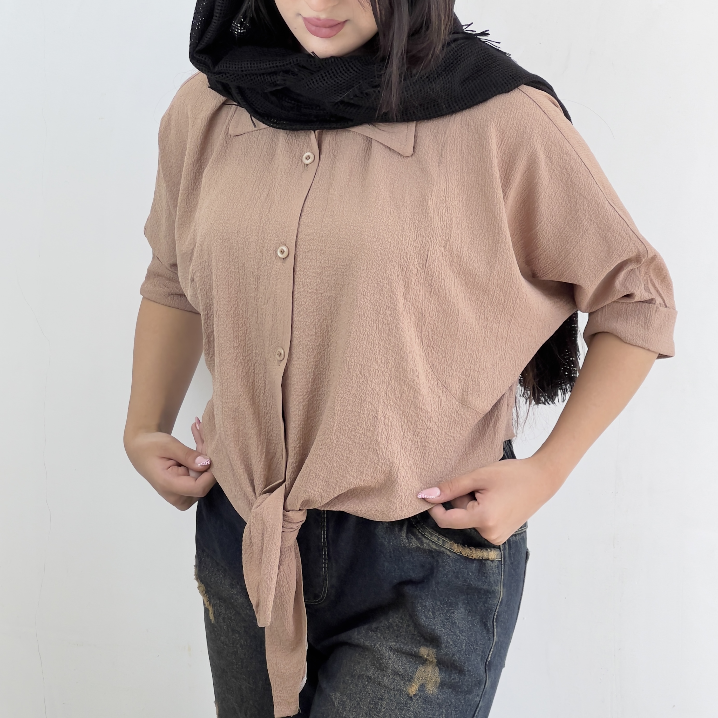 شومیز باکسی گره ای