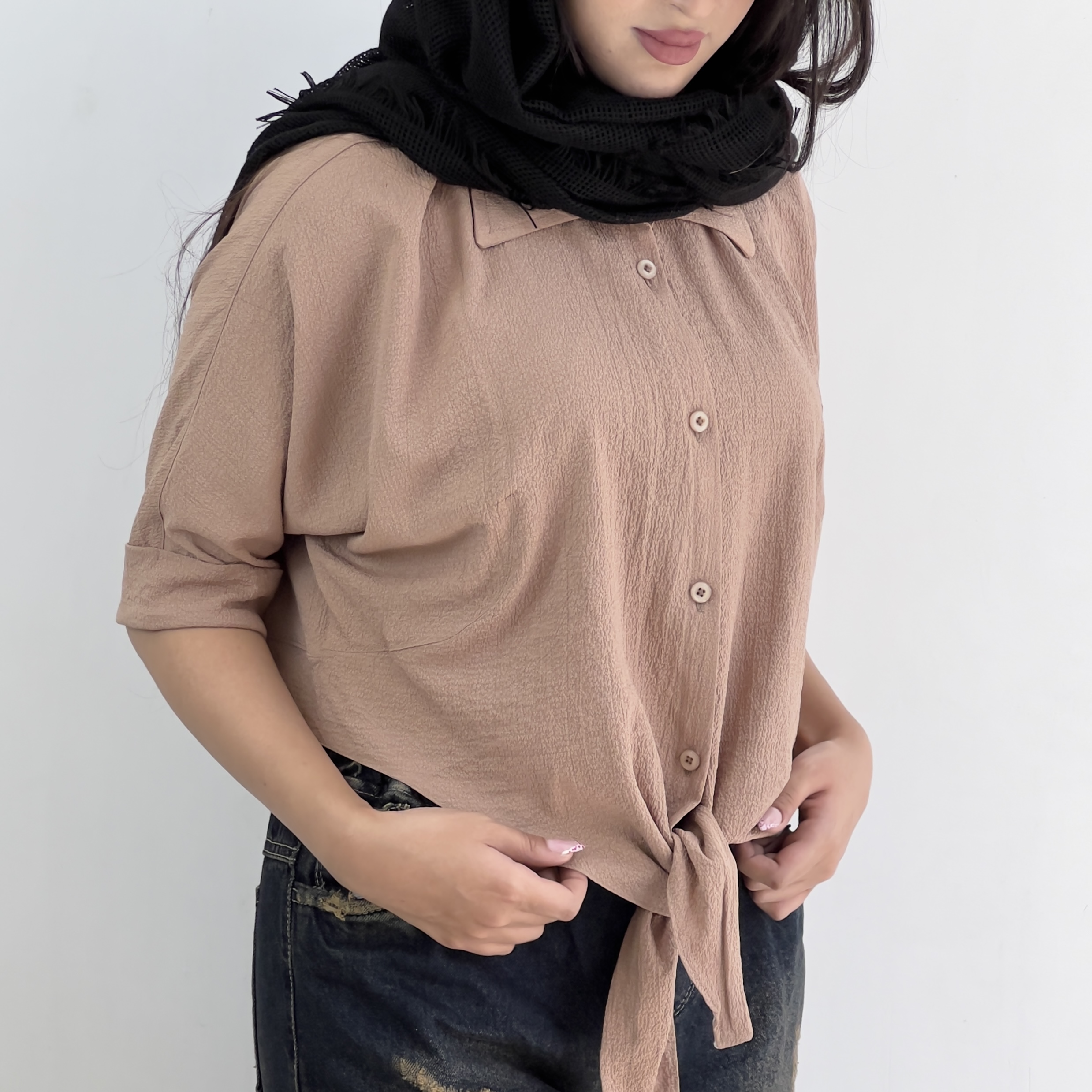 شومیز باکسی گره ای