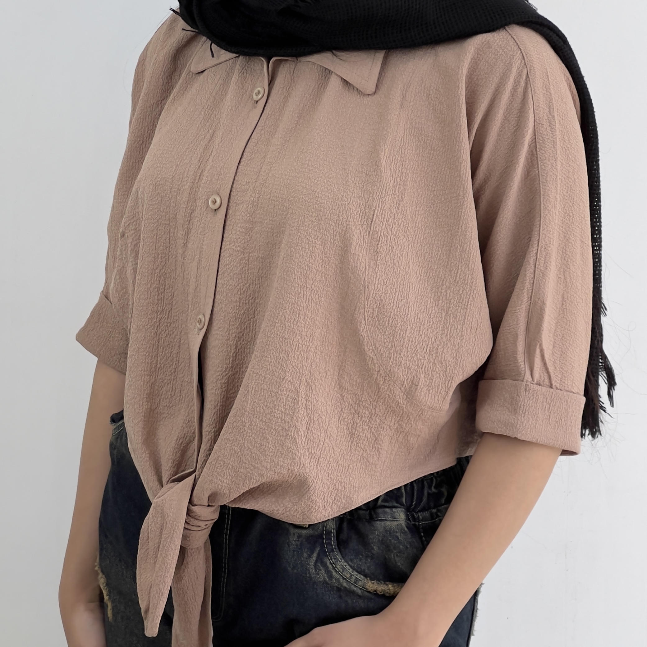 شومیز باکسی گره ای