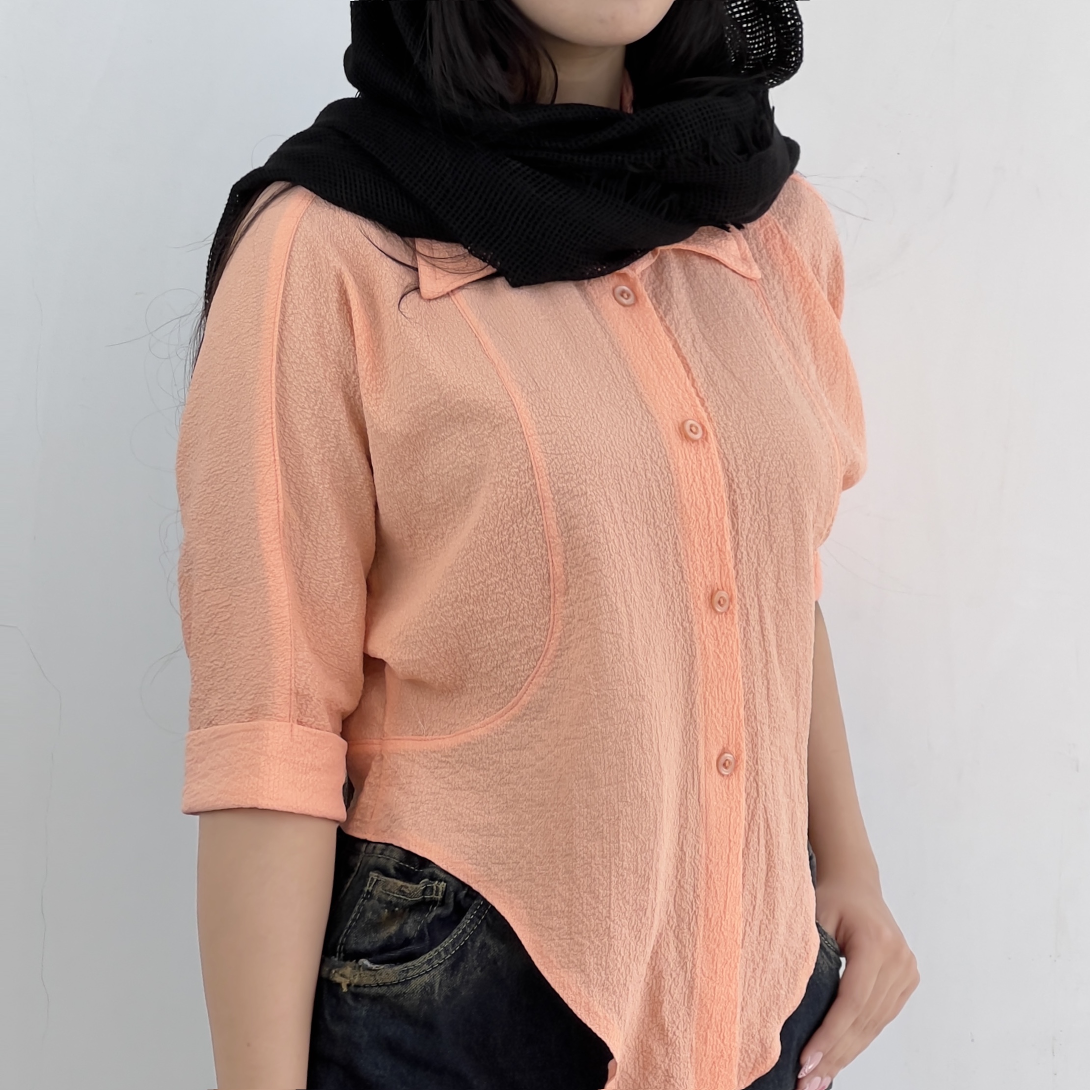 شومیز باکسی گره ای