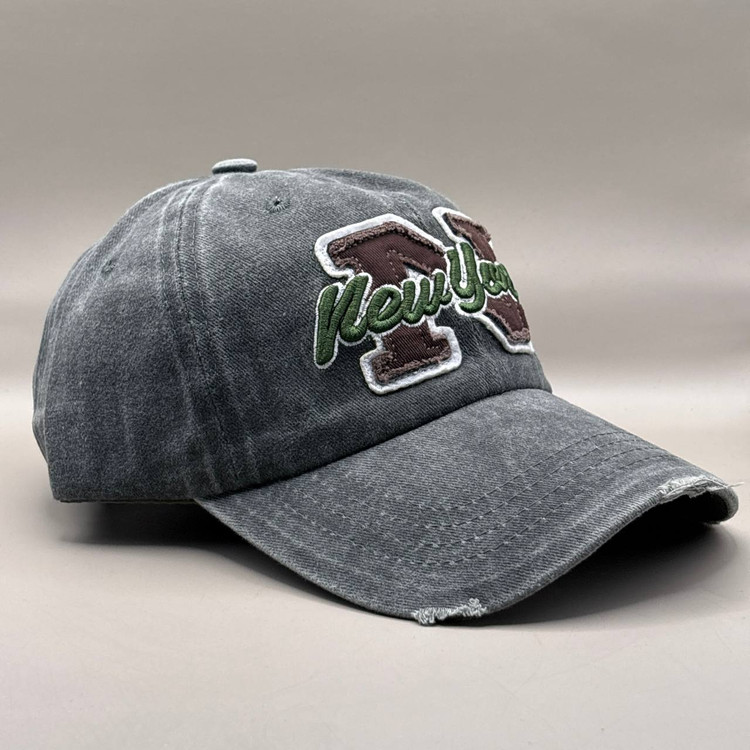 کلاه کپ جین طوسی بیسبالی مدل new york