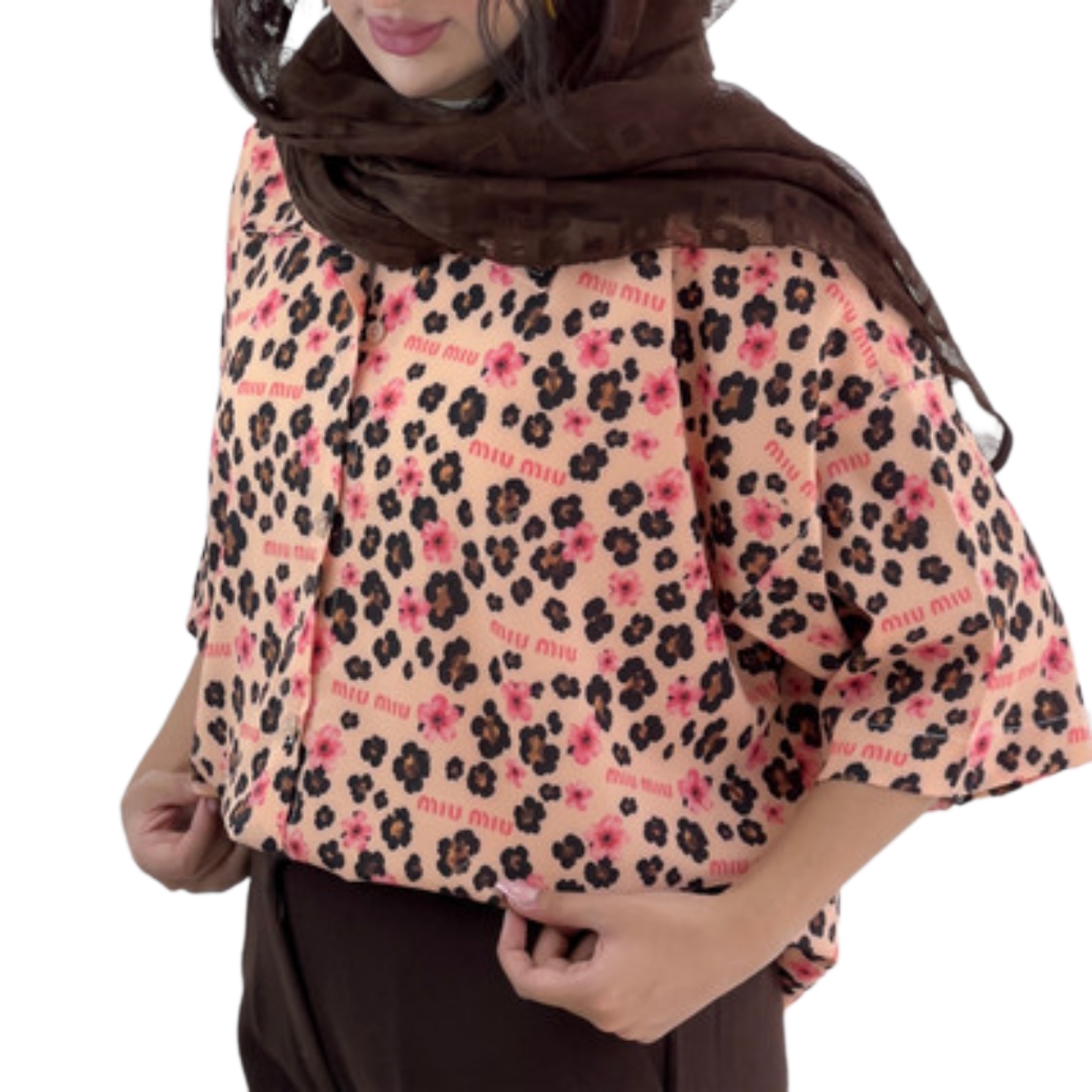 شومیز قلبی miu miu آستین کوتاه بابونه