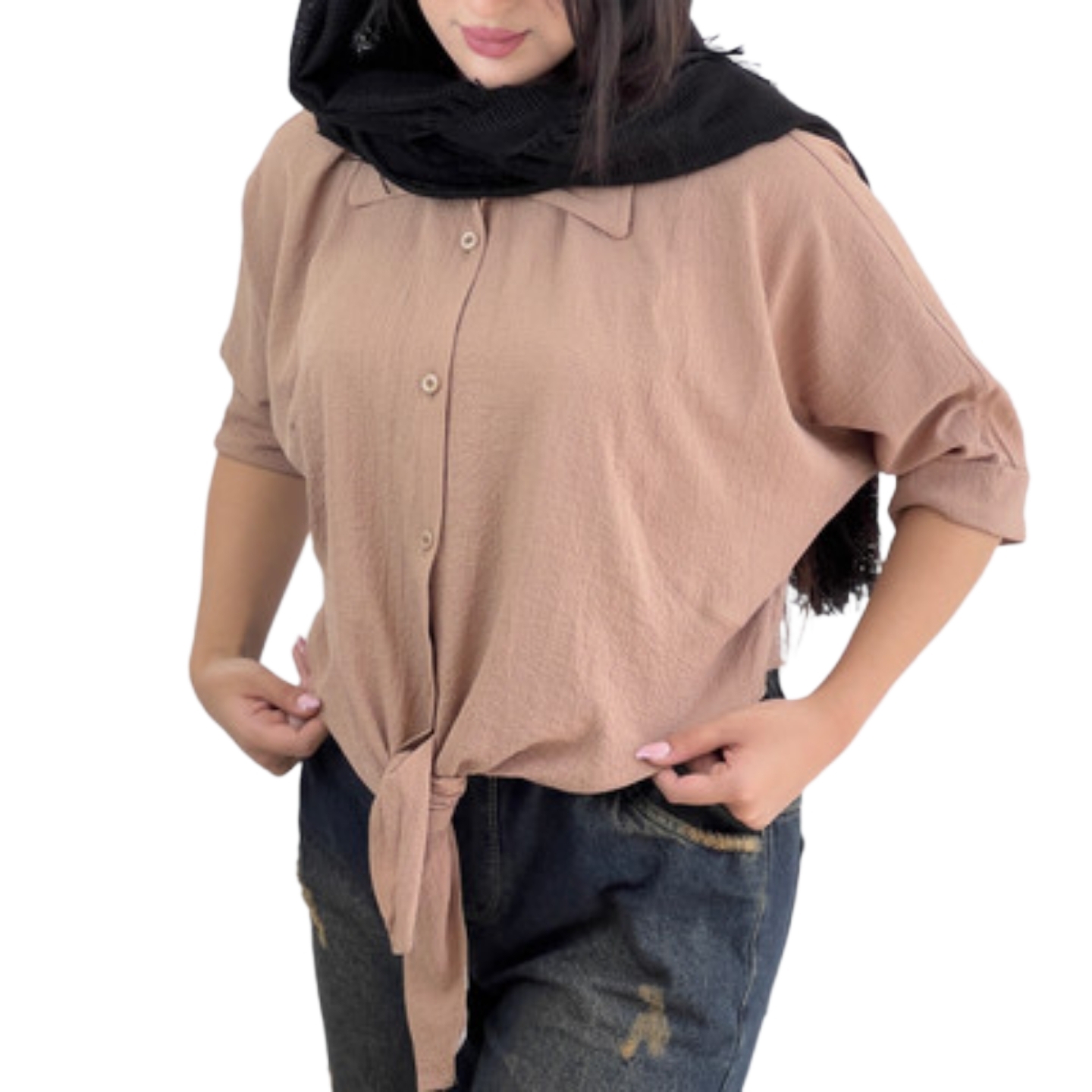 شومیز باکسی گره ای