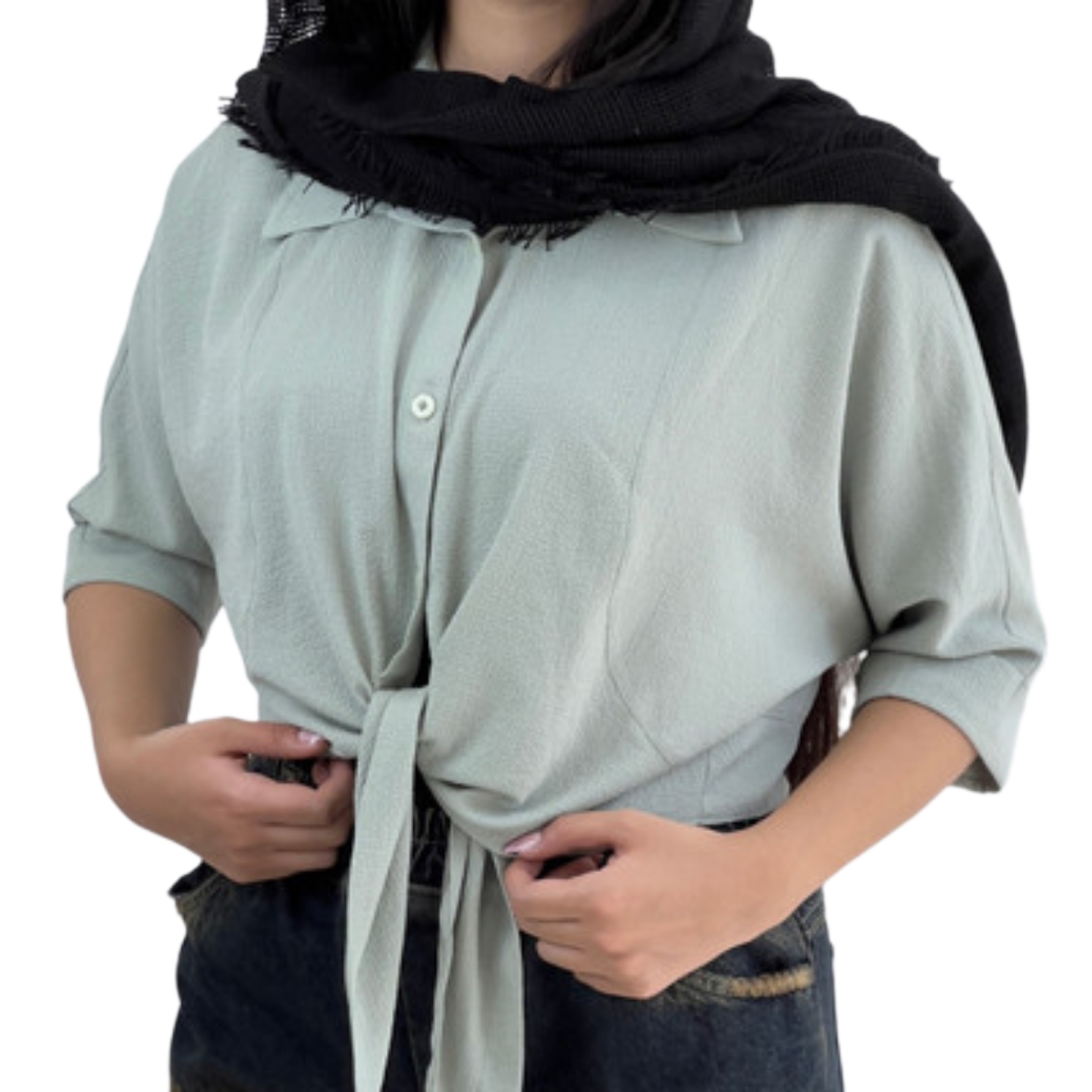 شومیز باکسی گره ای