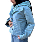 کاپشن آبی آسمانی مدل هودی چسبیده